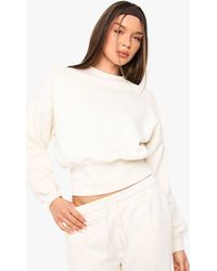 Boohoo - Deep Hem Boxy Oversized Sweatshirt - Lyst