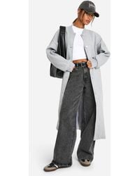 Boohoo - Wool-look bomber jacket - Lyst