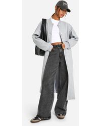 Boohoo - Wool-look bomber jacket - Lyst