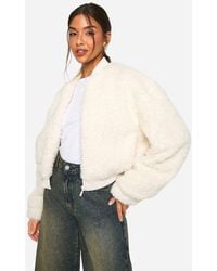 Boohoo - Faux Fur Bomber Jacket - Lyst