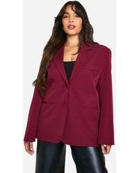 Boohoo - Plus Essential Oversized Single Breasted Blazer - Lyst