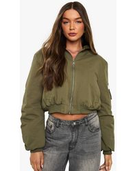 Boohoo - Contrast Hood Bomber Jacket - Lyst