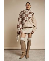 Boohoo - Boucle Wool Look Bomber Jacket - Lyst