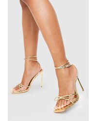 Boohoo - Wide Width Bow Detail 2 Part Barely Theres - Lyst
