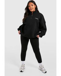 DSGN Studio - Plus Oversized Half Zip Sweatshirt And Legging Set - Lyst