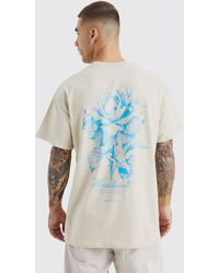 Boohoo - Camiseta Oversize Con Estampado Gráfico Worldwide De Flores - Lyst