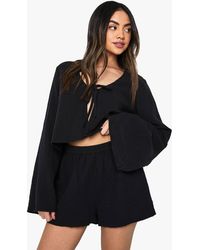 Boohoo - Cheesecloth Elasticated Waist Shorts - Lyst