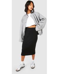 Boohoo - Basics High Waisted Jersey Midi Skirt - Lyst