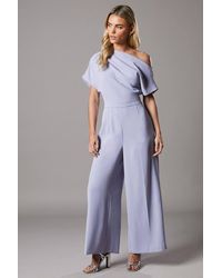 Coast - Petite Pleat Off The Shoulder Jumpsuit - Lyst