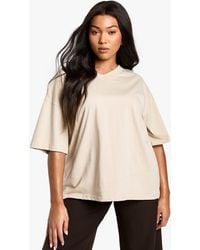 Boohoo - Plus Cotton Oversized V Neck T-Shirt - Lyst