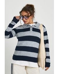 Boohoo - Super Soft Knitted Oversized Stripe Sweater - Lyst