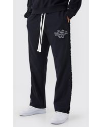 BoohooMAN - Relaxed Fringe Reverse Loopback Joggers - Lyst