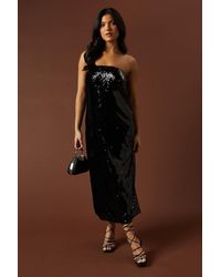 Oasis - Occasion Clear Sequin Bandeau Maxi Dress - Lyst