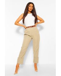 pleat front belted tailored midi dress