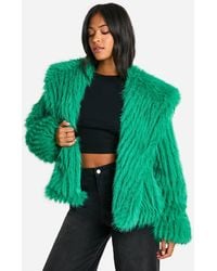 Boohoo - Tall Oversized Collared Faux Fur Jacket - Lyst