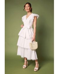 Coast - Pom Pom Trim Dress - Lyst