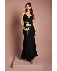 Coast - Satin Strappy Maxi Bridesmaid Dress With Back Sash Detail - Lyst