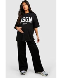 Boohoo - Maternity Dsgn T-shirt And Straight Leg Jogger Set - Lyst