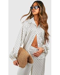 Boohoo - Striped Print Relaxed Fit Shirt - Lyst