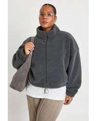 Boohoo - Plus Boxy Teddy Bomber Jacket - Lyst