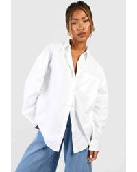 Boohoo - Basics Oversized Cotton Poplin Shirt - Lyst