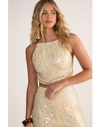 Nasty Gal - Studded Sequin Beaded Strap Crop Top - Lyst