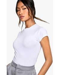 Boohoo - Basic Cotton Cropped Baby T-Shirt - Lyst