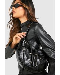 Boohoo - Western Style Buckle Shoulder Bag - Lyst