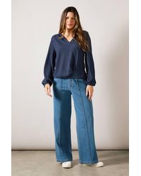 Wallis - Textured Jersey Wrap Top - Lyst