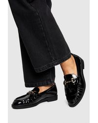 Boohoo - Ruched Hardware Detail Loafers - Lyst