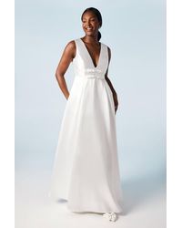 Coast - Bow Detail Full Skirted Twill Wedding Dress - Lyst