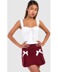 Boohoo - Ribbon Bow Micro Mini Skirt - Lyst