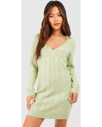 Boohoo - Cable Knitted Mini Dress - Lyst