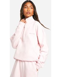 Boohoo - Sudadera Oversize Con Bordado Dsgn Studio Y Cremallera A La Mitad - Lyst