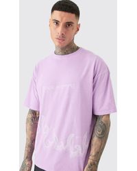 BoohooMAN - Tall Oversized Pour Homme Printed T-shirt In Pink - Lyst