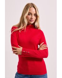 Dorothy Perkins - Roll Neck Button Cuff Sweater - Lyst