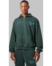 BoohooMAN - Active Boxy Training Dept Funnel Neck Sweat - Lyst