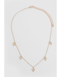 Boohoo - Diamante Scattered Heart Detail Necklace - Lyst