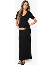 Boohoo - Maternity Rib Wrap Midaxi Dress - Lyst