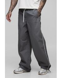 BoohooMAN - Tall Washed Ripstop Side Stripe Parachute Pants - Lyst