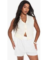 Boohoo - Plus Lightweight Button Through Waistcoat - Lyst