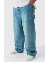 Boohoo - Vaqueros Plus Holgados Estilo Carpintero - Lyst