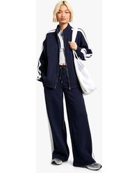 Boohoo - Funnel Neck Side Stripe Zip Through Tracksuit - Lyst