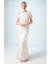 Coast - Beaded Tulle Wedding Dress With Cap Sleeve - Lyst