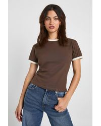Boohoo - Cotton Contrast Ringer Baby T-Shirt - Lyst