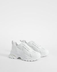 Boohoo - Chunky Panel Detail Lace Up Sneakers - Lyst