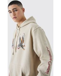 BoohooMAN - Oversized Limited Edition Bird Graphic Hoodie - Lyst