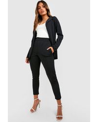 Boohoo - Pinstripe Tailored Blazer And Pants Two-piece Suit - Lyst