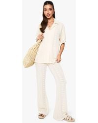 Boohoo - Mix And Match Crochet Textured Patterned Trouser - Lyst