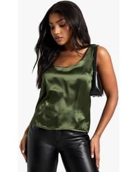 Boohoo - Basic Satin Scoop Neck Cami - Lyst